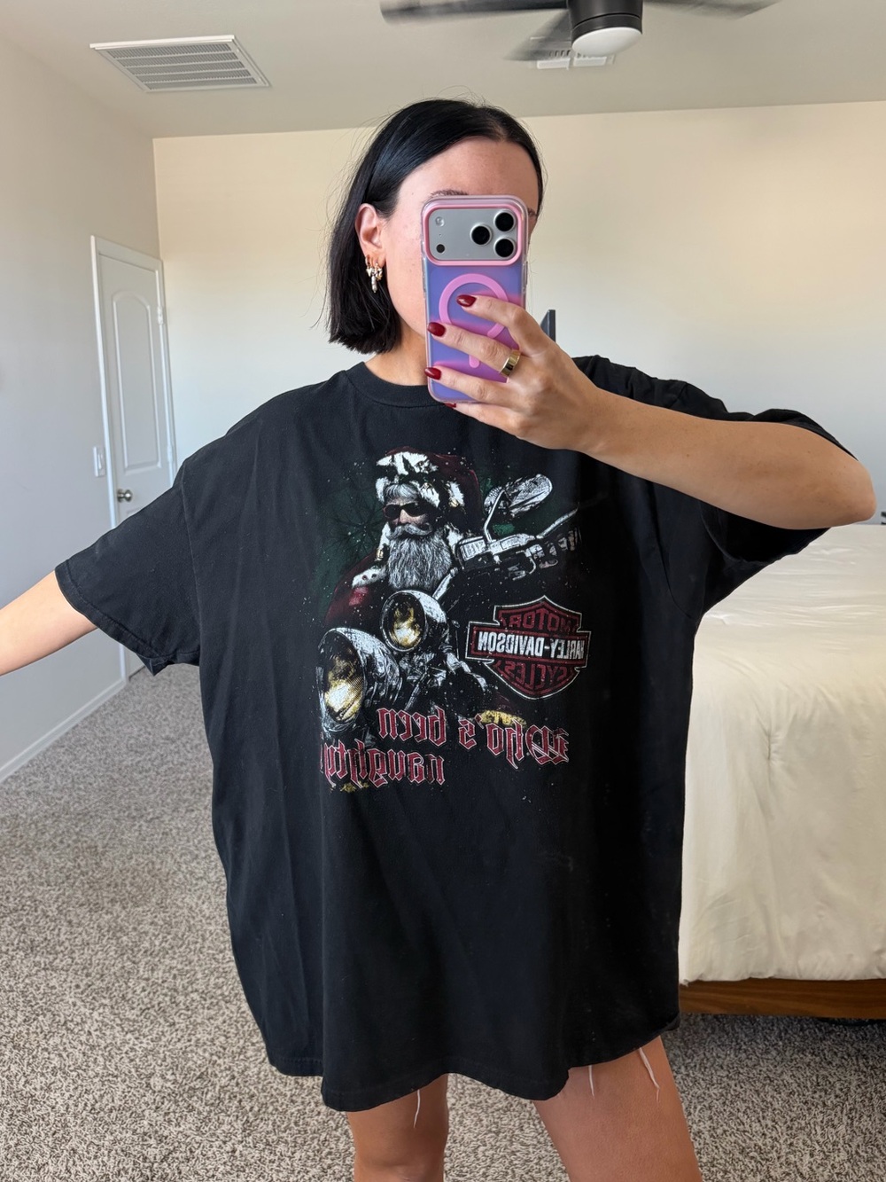 Santa Harley Davidson graphic tee